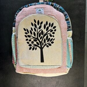 Handmade Hemp Backpack – Tree of Life Design